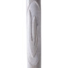 Jerusalem stone mezuzah case - Gray Oval Hammered Shin, handmade in Jerusalem