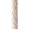 Jerusalem stone mezuzah case - Beige Rounded Hammered Pomegranate, handmade in Jerusalem