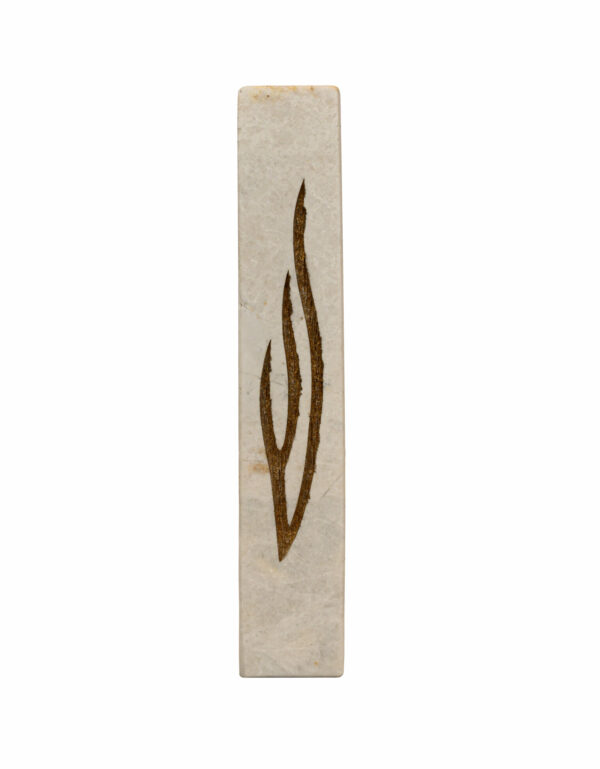 Jerusalem stone mezuzah case - Fire Shin Engraved, handmade in Jerusalem (view 2)