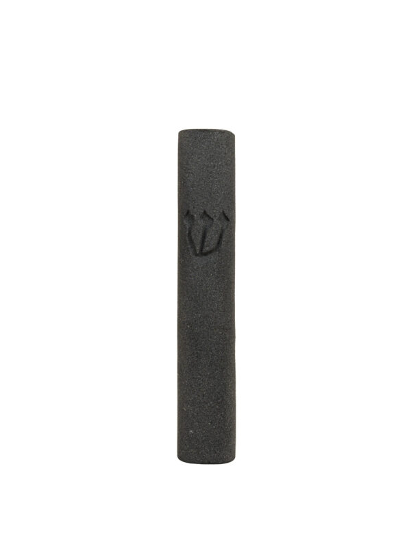 Jerusalem stone mezuzah case - Natural Black, handmade in Jerusalem (view 2)
