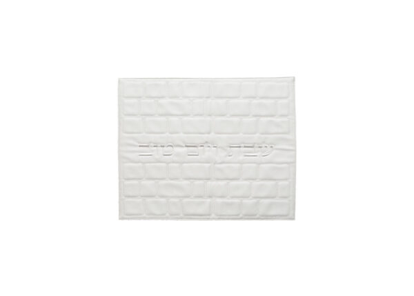 Faux Leather Challah Cover Kosel Design White 16.5" x 20.5"