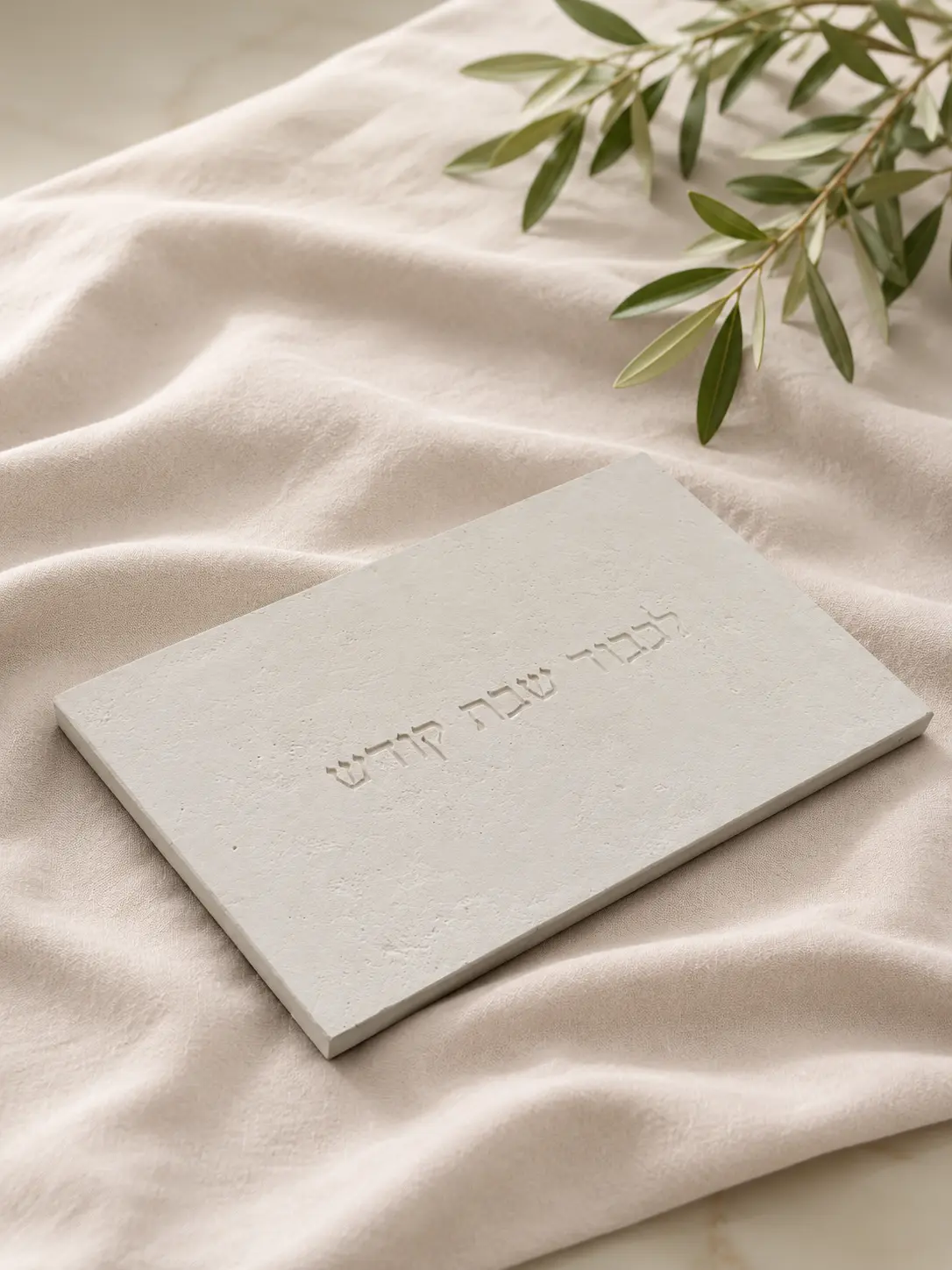 Jerusalem Stone Challah Board - Natural Design