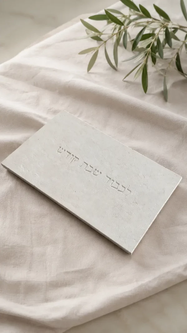 Jerusalem Stone Challah Board - Natural Design