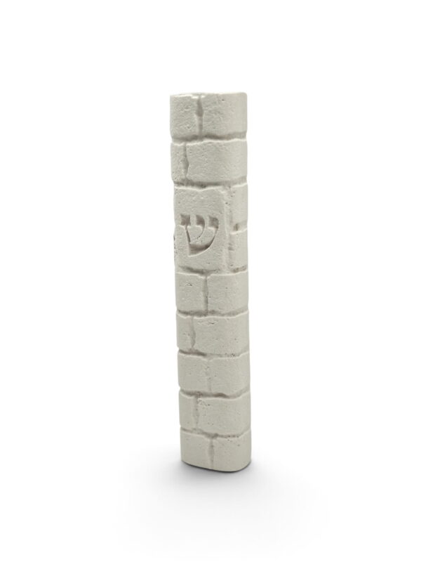 Jerusalem stone mezuzah case - Kotel Natural White, handmade in Jerusalem (view 2)