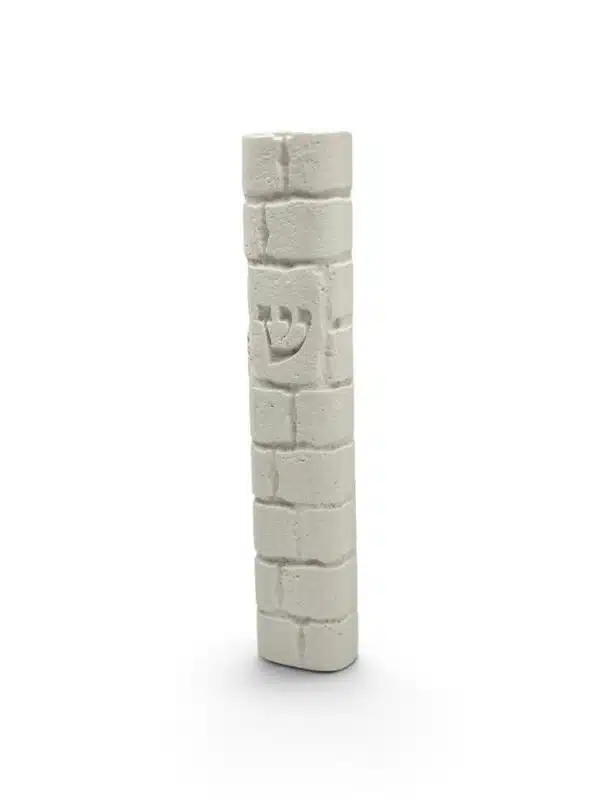 Jerusalem stone mezuzah case - Kotel Natural White, handmade in Jerusalem (view 2)