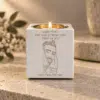 Personalized Memorial Candle Holder – Custom Concrete Yahrzeit Candle with Photo & Engraving