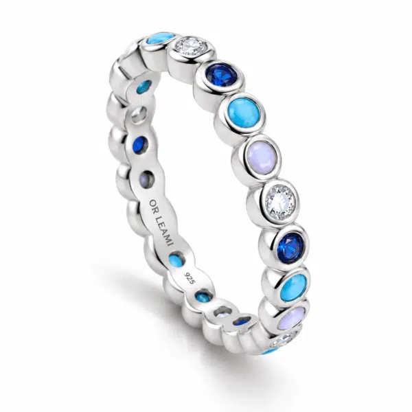 Colorful Tennis Ring – 925 Sterling Silver