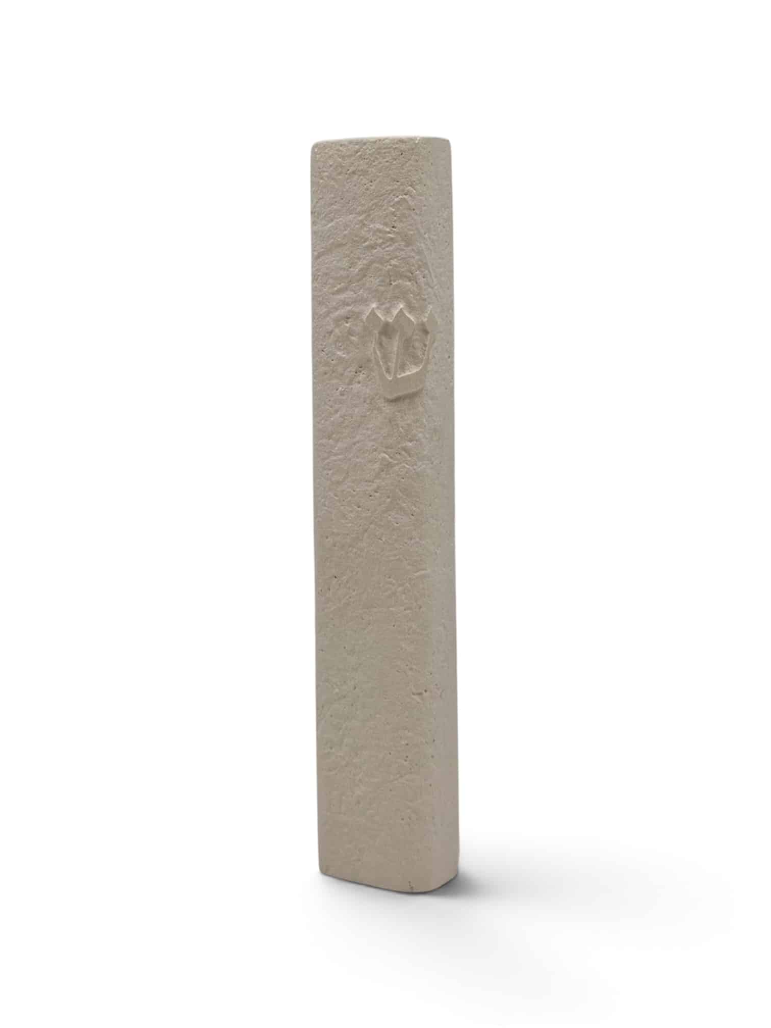 Jerusalem Stone Mezuzah - Natural Design Built Shin